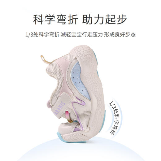 泰兰尼斯2023童鞋春季新款休闲鞋防滑跑步鞋子包头防踢女童运动鞋 T01X3A2535 商品图3