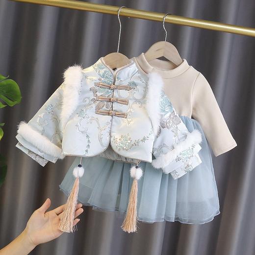 【汉服小公主！超仙超好看！】儿童汉服女童超仙保暖新年装童装新款中国风改良拜年服古装 商品图0