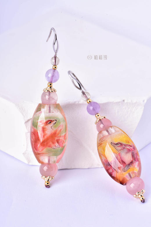 【祥瑞】九尾狐鼻烟壶耳钩  ZX2212011 商品图2