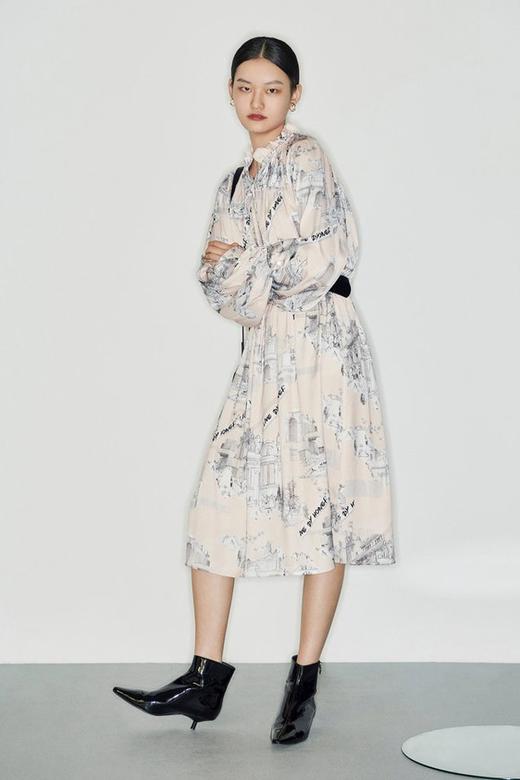 LILY 度假风抽绳印花长款连衣裙 9653 商品图3