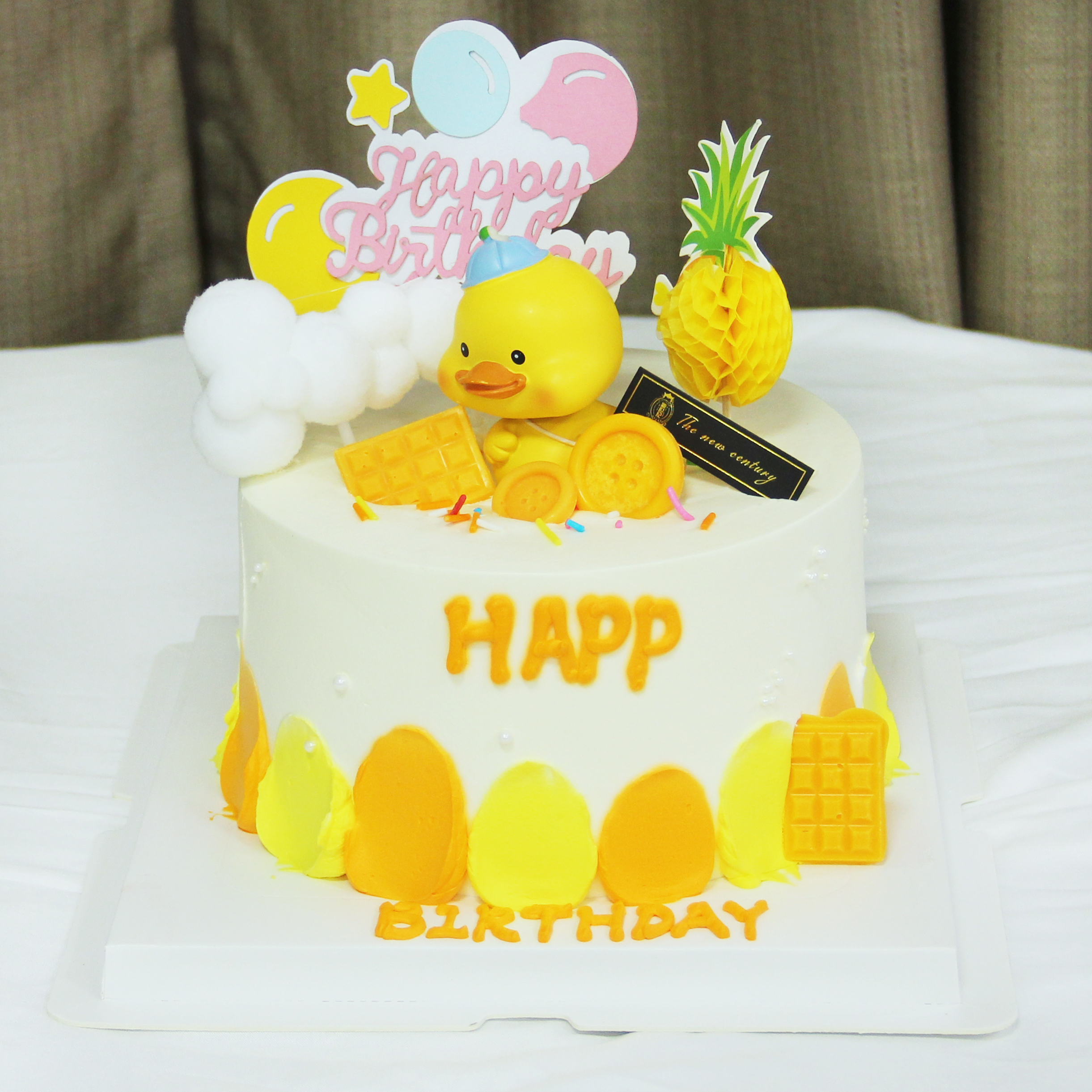 【鲜果蛋糕】快乐小鸭三层鲜果夹心蛋糕