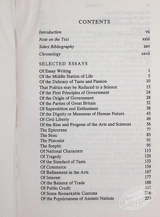 预售 【中商原版】大卫休谟选集 英文原版 Selected Essays David Hume 商品图5
