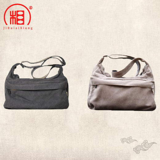 【相牌】帆布大挎包 僧包大容量居士袋帆布包单肩斜挎包和尚 商品图4