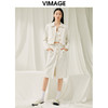 VIMAGE纬漫纪春季新款白色开叉半裙V1906502 商品缩略图1