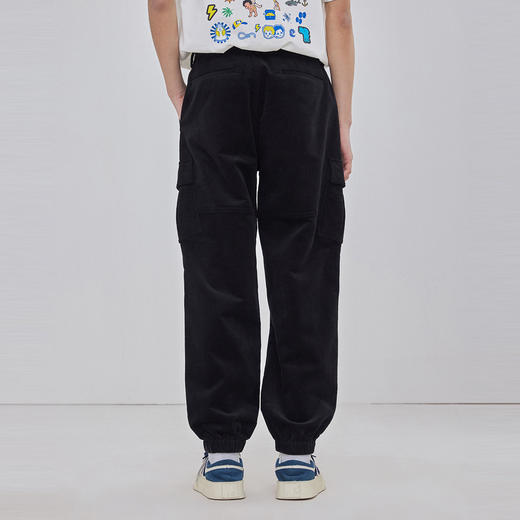 gxgjeans男装秋季休闲长裤男黑色灯芯绒裤子束脚裤 宽松舒适休闲裤 商品图2