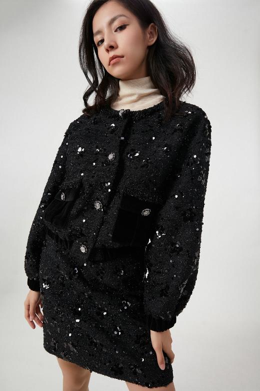 手工钉珠粗花呢半裙 商品图3