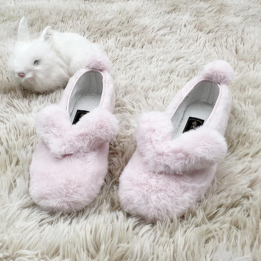 内联升女鞋手工单鞋千层底大内联升毛绒报喜兔小元口布鞋DN8675 商品图3