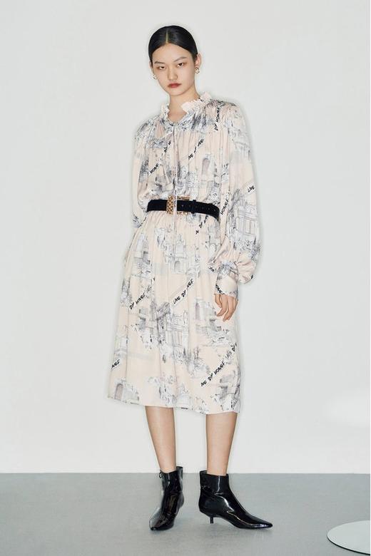 LILY 度假风抽绳印花长款连衣裙 9653 商品图1