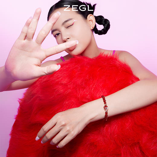 ZEGL设计师本命年系列心愿兔子红玛瑙手链女925银ins小众设计手饰 商品图4