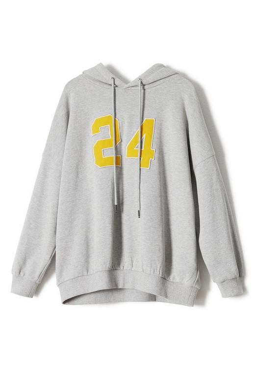 SUMMER & SAGE 灰色撞色款字母宽松卫衣 8621 商品图4