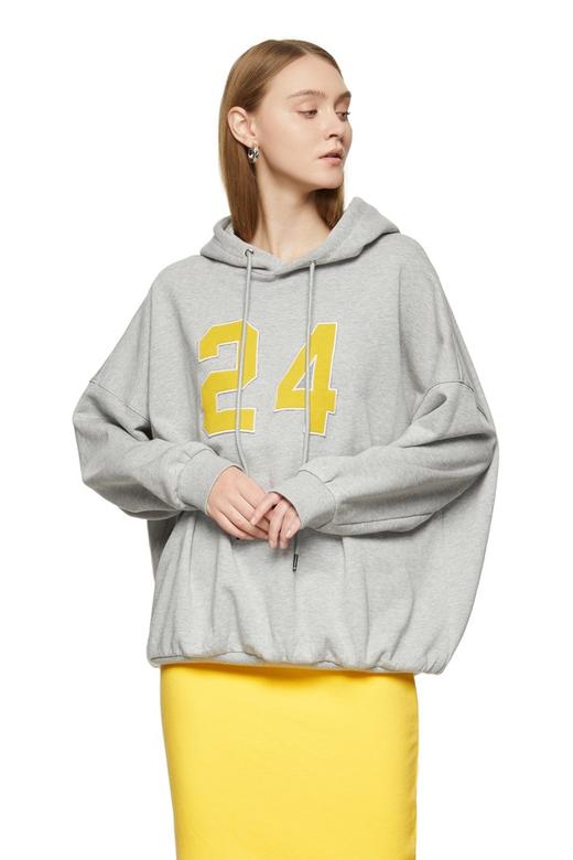 SUMMER & SAGE 灰色撞色款字母宽松卫衣 8621 商品图0