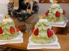 抹茶圣诞树 （草莓夹心）一鲜奶动物奶油蛋糕