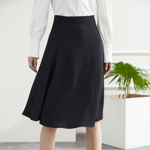 罗蒙春夏女士半身裙舒适通勤清新商务通勤A字中长伞裙女 商品图4