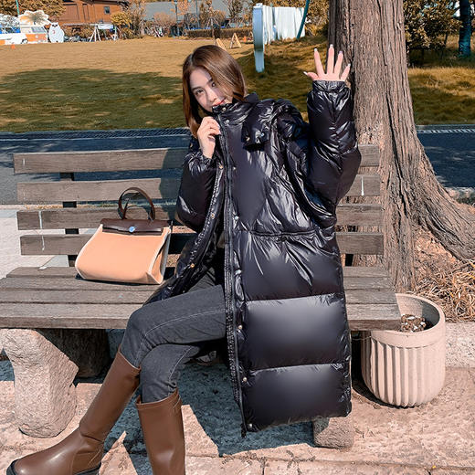 FF-201新款冬季加肥加大码女装胖mm宽松大被子款长款羽绒服外套201 商品图4