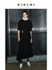 HIDEMI 节日系列褶皱不对称设计感黑色显瘦连衣裙 商品缩略图5