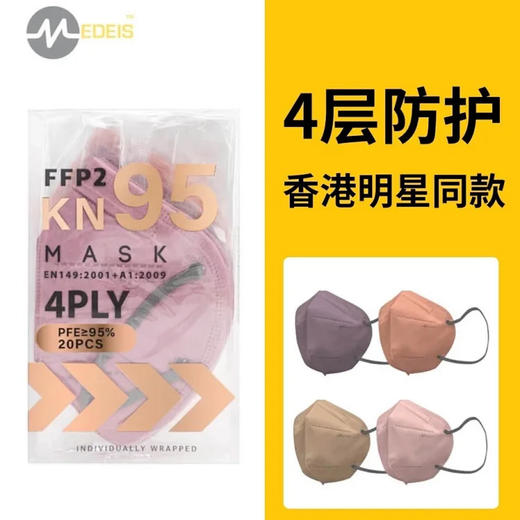【云优选】 KN95款  MEDIES 新款来袭 【高颜值口罩】口罩 立体成人四层高防护 3-5天发 商品图0