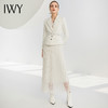 IWY/洋气时尚职业套装女气质白色英伦风长袖西服套装女商务正装百褶裙224001C1+S4 商品缩略图0
