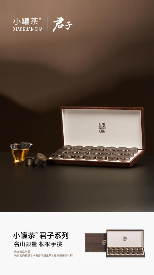 【商务送礼】小罐茶君子系列冰岛普洱马头岩肉桂福鼎白茶叶礼盒装112g 商品图12