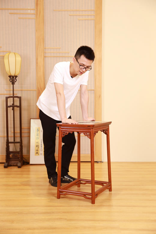 红桥红  家具严选  缅甸花梨（大果紫檀）【恭王府 寿字纹 圈椅 茶几】 商品图4