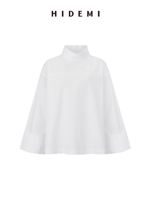 HIDEMI 节日系列极简立领廓形衬衫 黑色/白色 商品图10