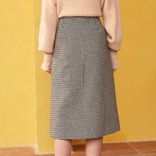 欧芮儿2019新款女装格子半身裙中长款女高腰女裙 商品图1