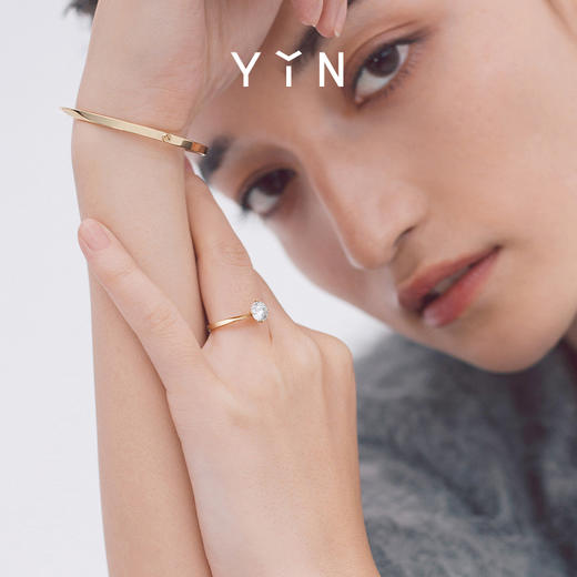 「隐」系列莫比乌斯环定制钻戒18K金 一克拉钻石刻字 商品图6