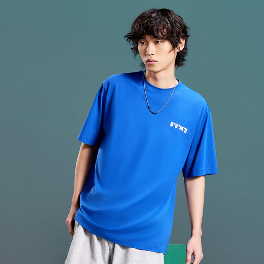 柒牌旗下潮牌SVNMDN男士T恤短袖纯棉字母印花休闲圆领半袖打底衫	S22T71880 商品图2