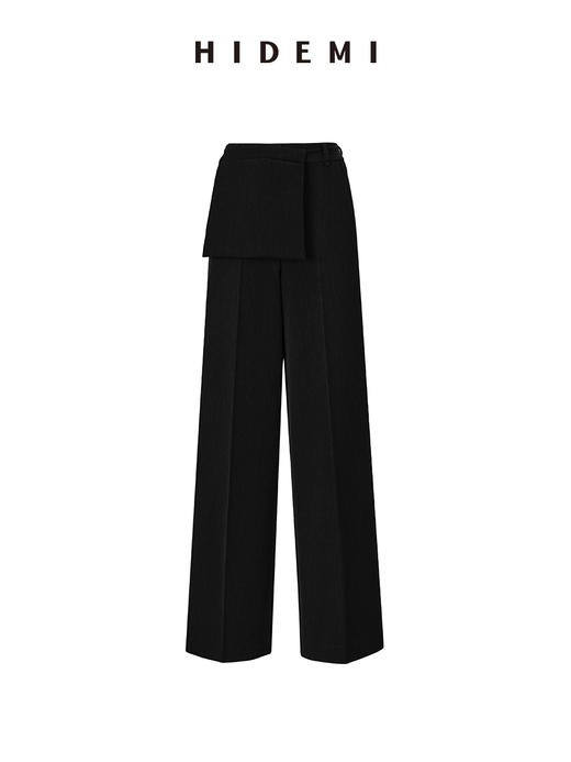HIDEMI 节日系列可拆卸腰包设计感阔腿西裤 黑色/灰色 商品图13