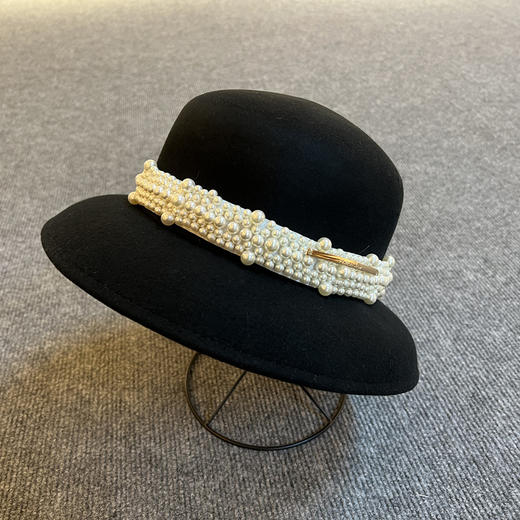 RN-网红赫本风法式小香风珍珠礼帽 商品图2