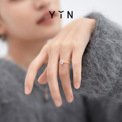 「隐」系列莫比乌斯环定制钻戒18K金 一克拉钻石刻字 商品图3