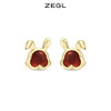 ZEGL设计师本命年系列发财兔子耳夹女无耳洞红玛瑙耳环秋冬耳饰品 商品缩略图0