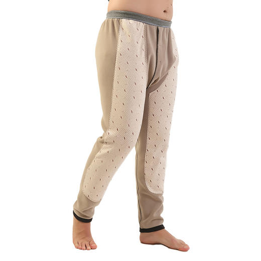 【DF】大依优型加绒加厚奥粒绒双层贴片变温蚕丝羊毛护膝保暖裤加肥加大棉裤 商品图1