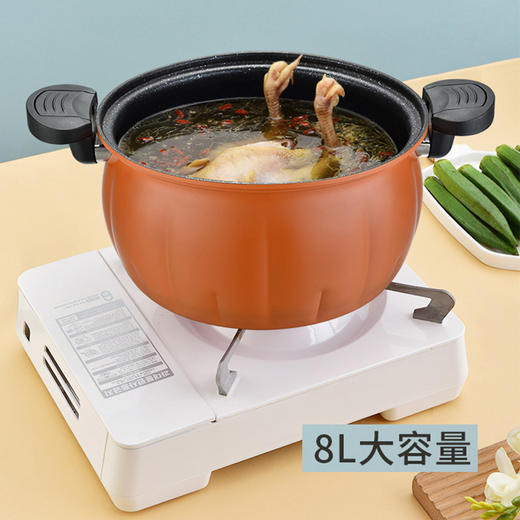 【设计感满满】新款多功能微压锅，8L大容量不粘燃气灶通用南瓜高压锅 商品图2