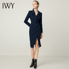 IWY/藏青色洋气长袖西装领韩版通勤名媛包臀裙223209Q1 商品缩略图2
