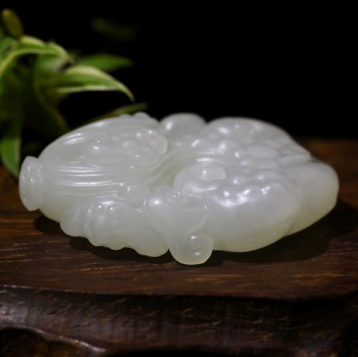 和田玉（白玉）籽料挂件--灵芝30.37g 商品图6