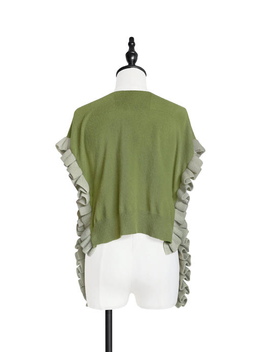 TYNVIE 多用途羊绒混纺背心/披肩 - 橄榄绿 商品图4