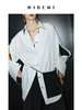 HIDEMI 节日系列双袖纽扣设计感黑白拼色极简衬衫外套 商品缩略图4