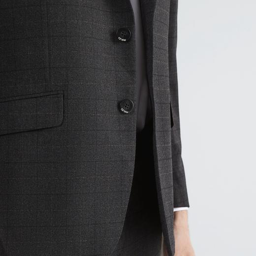 柒牌男士西服套装秋冬季韩版结婚新郎礼服格纹混纺西装两件套	123C70540 商品图1