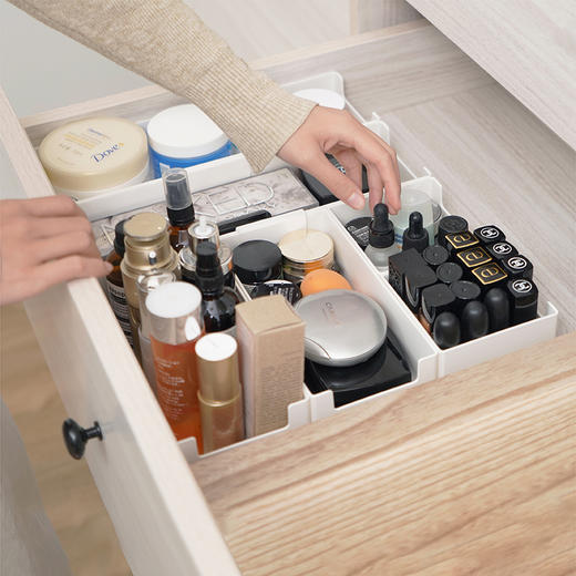 【限时6折】【StorageWorks】日式简约加厚结实耐用U型开口直角分隔叠加储物盒收纳盒 商品图2