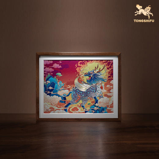 铜师傅 手工錾刻 铜雕画 《麒麟呈祥（桌面）》书房办公室装饰画 商品图0