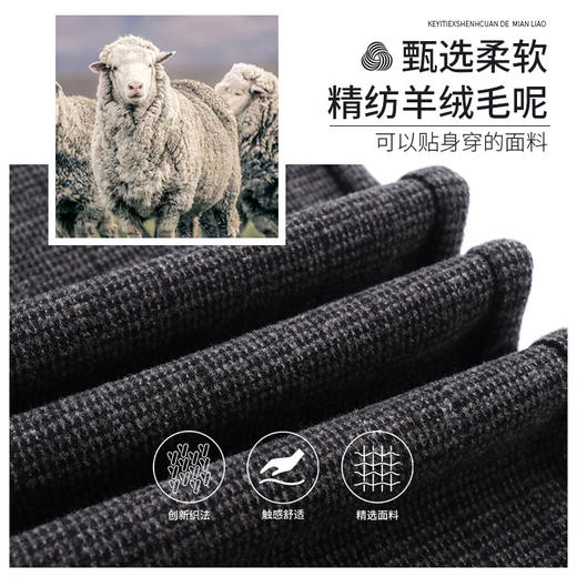 冬款长款格纹简约修身时尚加绒阔腿裤宽松休闲气质直筒裤MYX-FLS-HY8833-L 商品图3