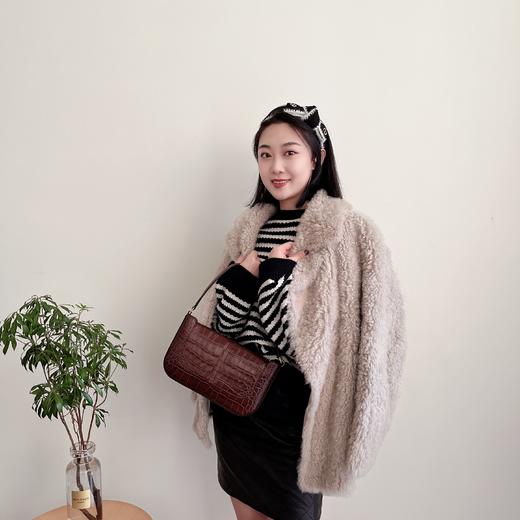 皮毛一体西装领皮草外套 商品图1