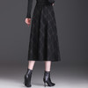 格子简约修身时尚大摆A字裙松紧腰气质毛呢半身裙MYX-JYM-55323-L 商品缩略图2