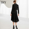 IWY/秋冬法式时尚黑色厚款西装套装女气质小香风名媛修身长袖西服套裙224002C1+S2 商品缩略图4