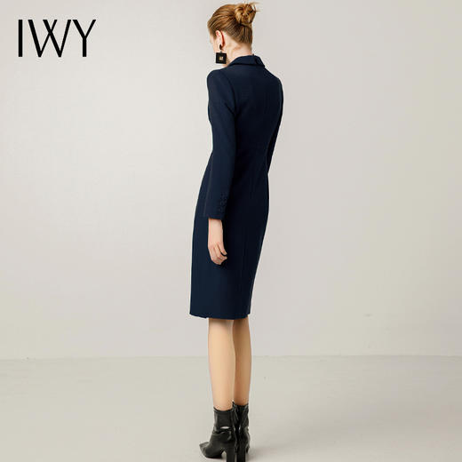 IWY/藏青色洋气长袖西装领韩版通勤名媛包臀裙223209Q1 商品图4