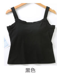 壁虎瑜伽【2212SY209】纯棉方领吊带背心【5天发货】（有胸垫） 商品图7