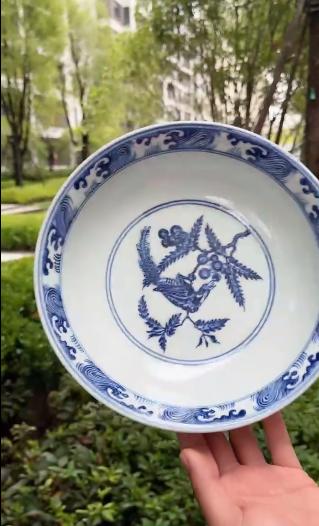 仿明海水宝相硕果累累高足果盘 商品图0