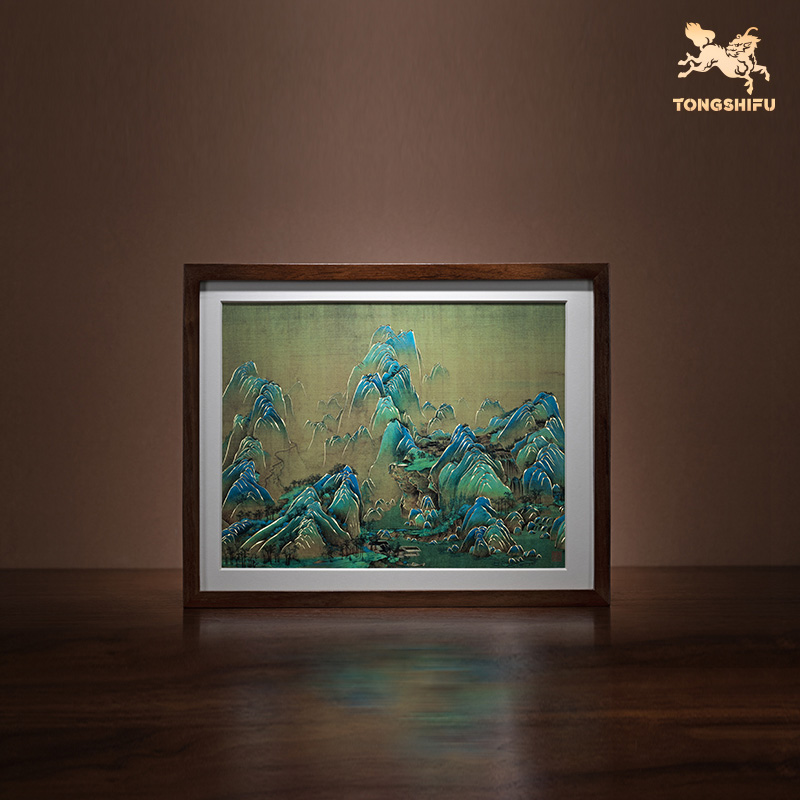 铜师傅 手工錾刻 铜雕画 《千里江山（桌面）》书房办公室装饰画