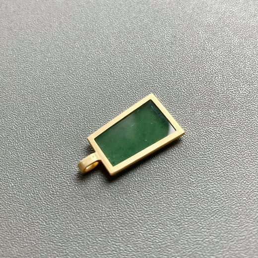 高冰种晴水绿翡翠平安无事牌18k黄金镶嵌 商品图4