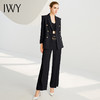 IWY/高端洋气时尚套装黑色戗勃领西服外套女名媛个性显瘦套裤223216C1+P6 商品缩略图0